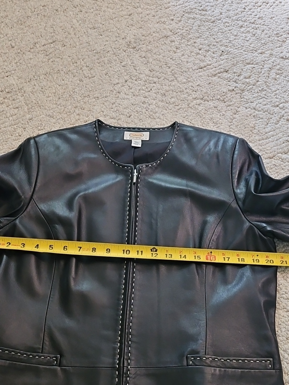 Talbots Black Butter Leather Jacket Women's Size 14 P - Picture 7 of 10
